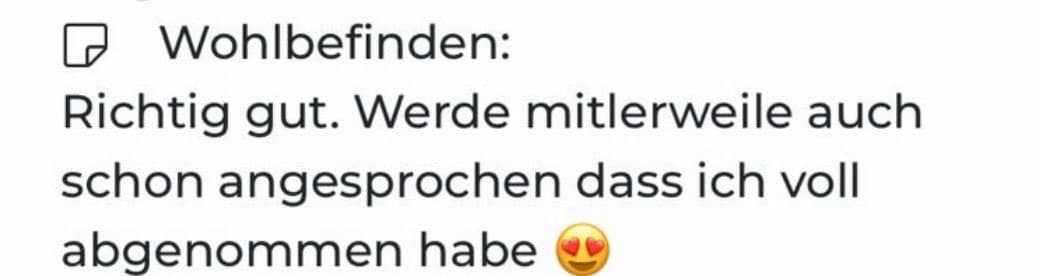 Kundinnenfeedback über sichtbare Abnahme, die anderen auffällt
